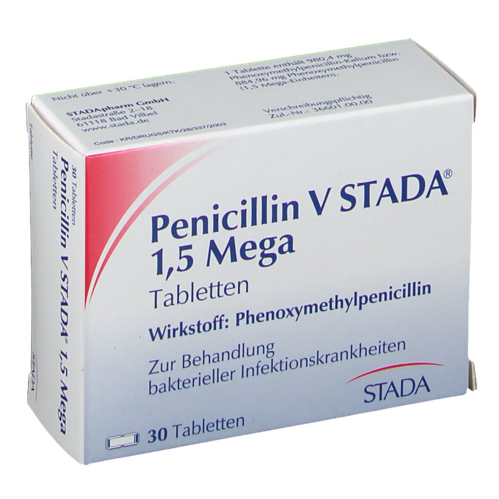 Penicillin V STADA® 1,5 Mega 30 St - shop-apotheke.com