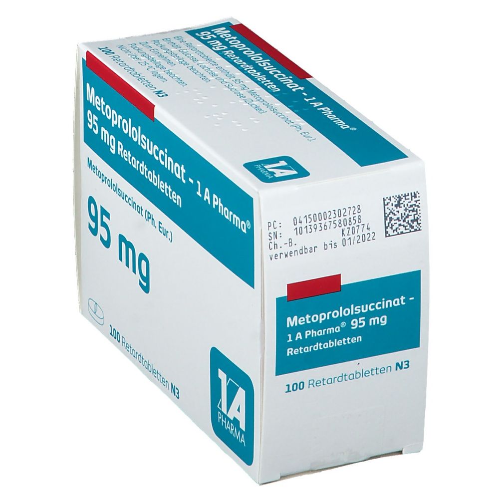 Metoprololsuccinat - 1 A Pharma® 95 mg 100 St - shop-apotheke.com
