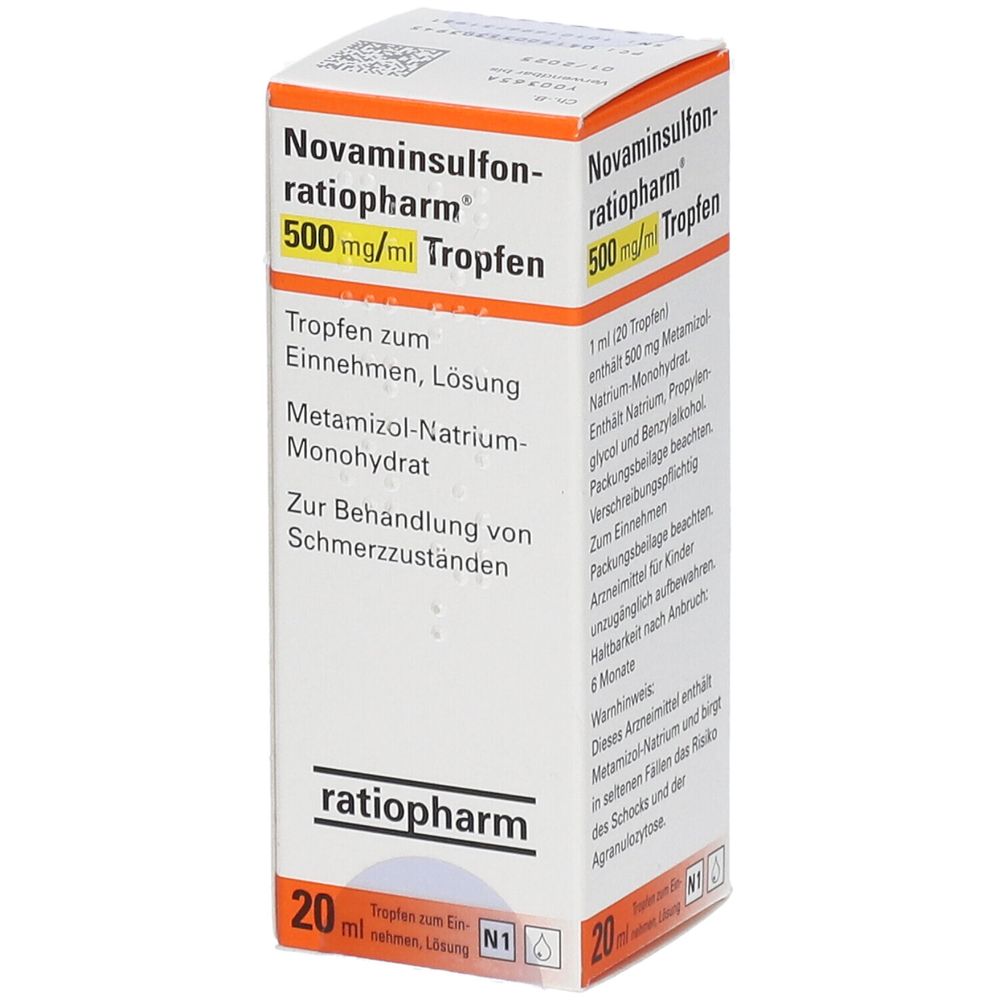 Novaminsulfon-ratiopharm® 500 mg/ml Tropfen 20 ml - shop-apotheke.com