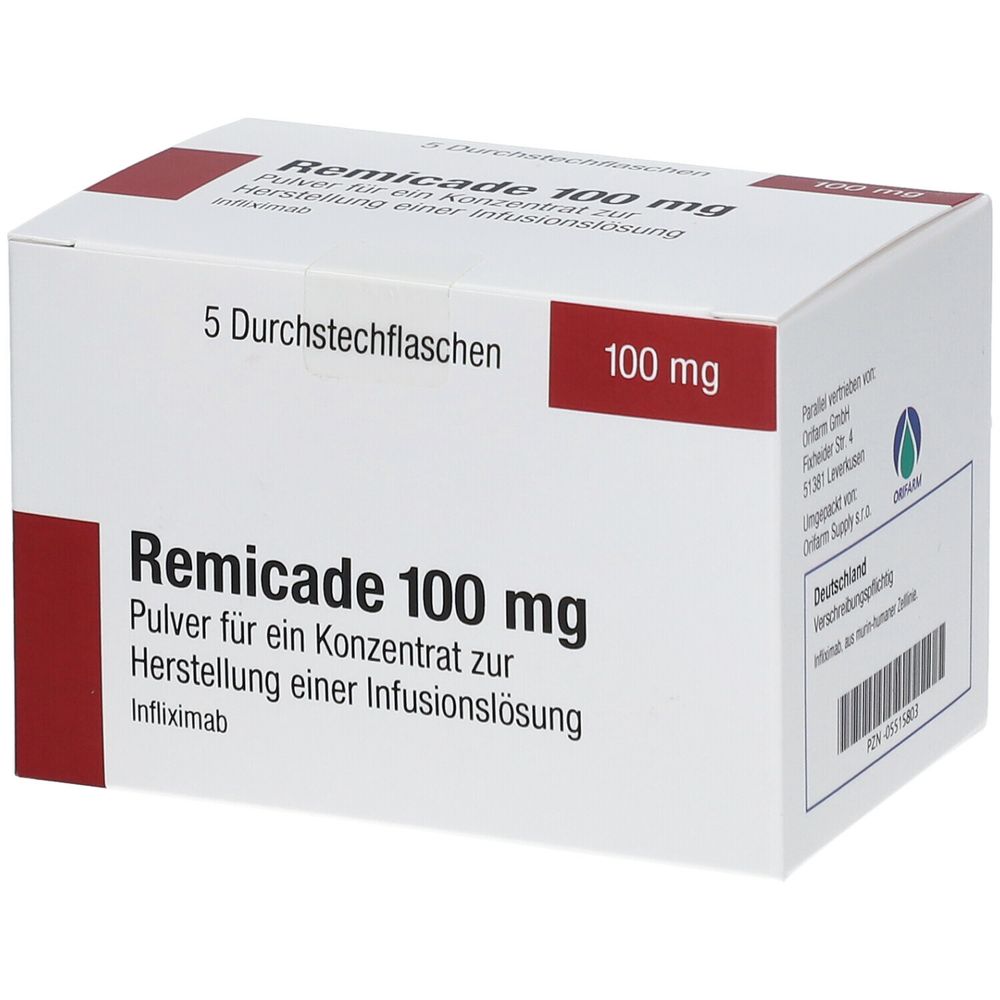 REMICADE 100 mg Plv.f.e.Konz.z.Her.e.Inf.L.Dsfl. 5 St