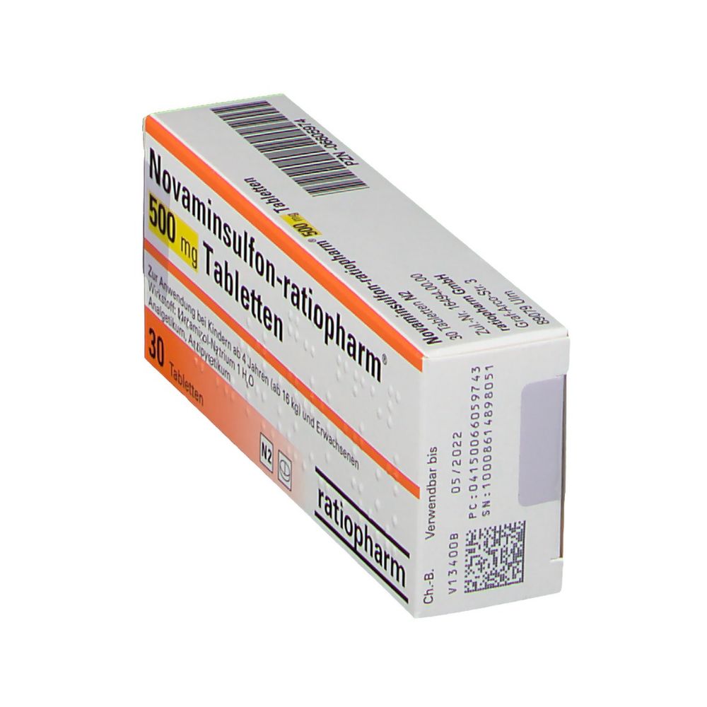 Novaminsulfon-ratiopharm® 500 mg 30 St - shop-apotheke.com