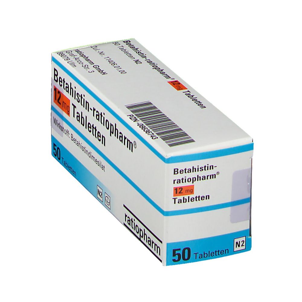 Betahistinratiopharm® 12 mg 50 St