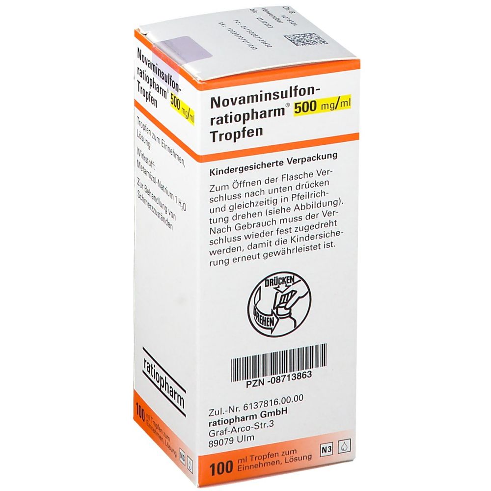 Novaminsulfonratiopharm® 500 mg/ml Tropfen 100 ml