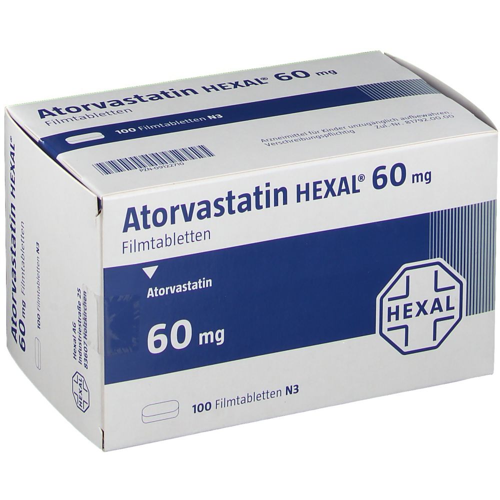 Atorvastatin HEXAL® 60 mg 100 St - shop-apotheke.com