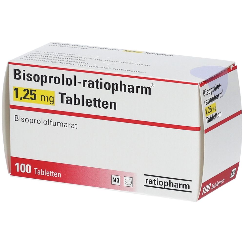 Bisoprolol-ratiopharm® 1,25 mg 100 St - shop-apotheke.com