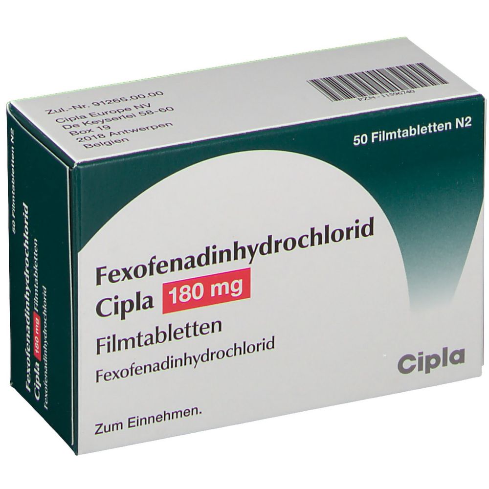 Fexofenadinhydrochlorid Cipla 180 mg 50 St