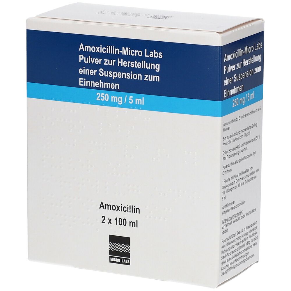 Amoxicillin micro labs 250 mg/5 ml 200 ml