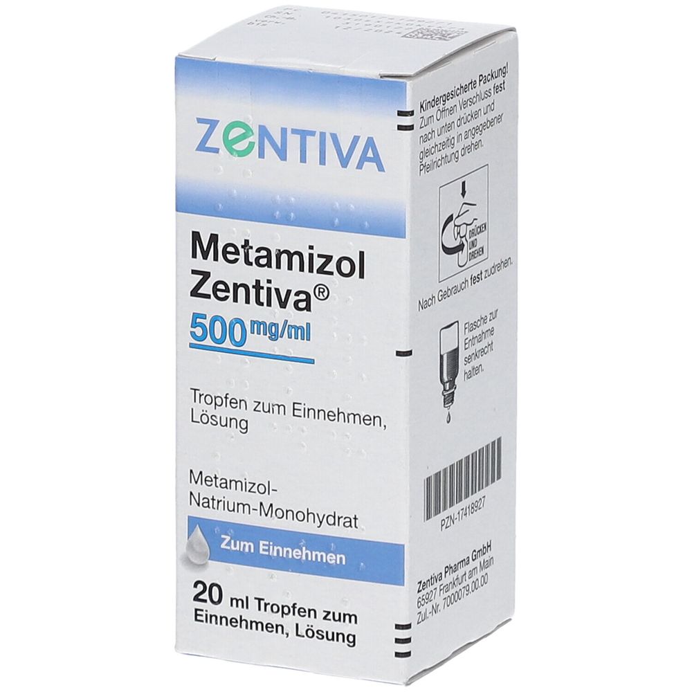 METAMIZOL Zentiva 500 mg/ml Tropf.z.Einnehmen Lsg. 20 ml - shop