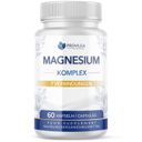 Weiße Flasche mit Kapseln. Aufschrift: Magnesium Komplex, 7 Verbindungen, 60 Kapseln. Marke: Provilea Nutrition.