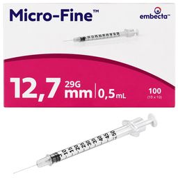 Sterile embecta Insulinspritzen 0,5 ml 29G mit 12,7 mm Kanüle, latexfrei,