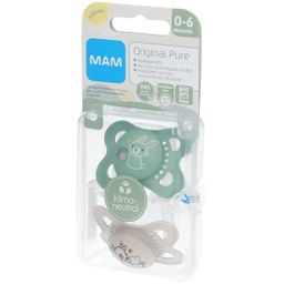 MAM Original Pure Silikonschnuller 0-6 Monate, Hase/ Reh