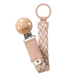 BIBS Fopspeenketting geflochten Blush/Elfenbein