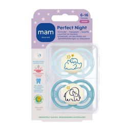 MAM Perfect Night Silikonschnuller 6-16 Monate, blau