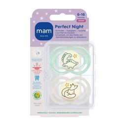 MAM Perfect Night Silikonschnuller 6-16 Monate, mint/creme