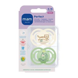MAM Perfect Silikonschnuller 6-16 Monate, creme/mint