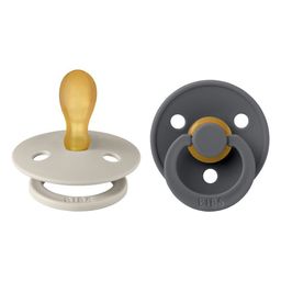 BIBS® Colour Schnuller Symmetrisch Gr. 2 Sand & Iron 2 Stück
