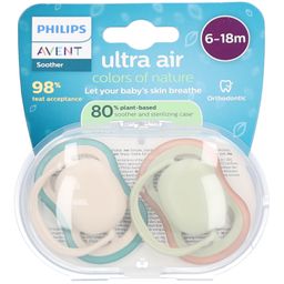 Philips Avent Schnuller ultra air 6-18 Monate Doppelpack, olive/beige