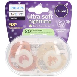 Philips AVENT Schnuller Ultra Soft Night Time 0–6 Monate | Terrakotta/Pfirsich
