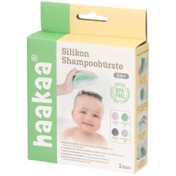 Haakaa Silikon-Shampoonierbürste für Babys ab 0 Monaten, schiefergrau