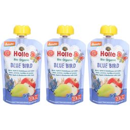 HOLLE Blue Bird Trinkflasche Birne, Apfel, Heidelbeere und Hafer bio