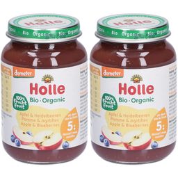 Holle Bio Apfel & Heidelbeeren 190 g – Babygläschen ab dem 5. Monat
