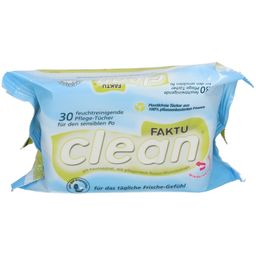 FAKTUclean feuchtreinigende Pflegetücher für sensible Haut im Analbereich, pH-hautneutral, parfümfrei und ohne Alkohol oder Farbstoffe. 30 Stk.