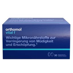Orthomol Vital f - Mikronährstoffe für Frauen - bei Müdigkeit und Erschöpfung - mit B-Vitaminen, Omega-3, Magnesium - Tabletten/Kapseln