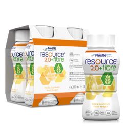 resource® 2.0 + fibre Vanille | Hochkalorische Trinknahrung mit Ballaststoffen | Aufbaukost bei Mangelernährung