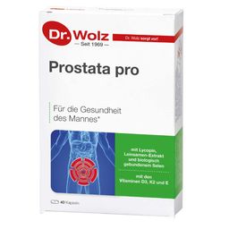 Dr. Wolz Prostata pro, speziell für die Gesundheit des Mannes, mit Vitaminen, Lycopin, Leinsamen-Extrakt und biologisch gebundenem Selen, 2x20 Kapseln