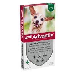 Advantix Spot-On 40 für sehr kleine Hunde bis 4 kg Körpergewicht gegen Zecken, Flöhe und fliegende Insekten, bis zu 4 Wochen Wirksamkeit