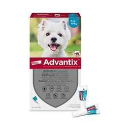 Advantix Spot-On 100 für kleine Hunde von 4 bis 10 kg Körpergewicht gegen Zecken, Flöhe und fliegende Insekten, bis zu 4 Wochen Wirksamkeit