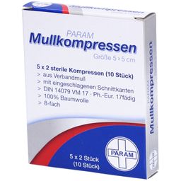PARAM Mullkompressen 5 cm x 5 cm steril 8-fach