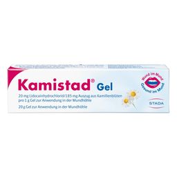 Kamistad® Gel mit Lidocain und Kamille. Bei Mundbeschwerden
