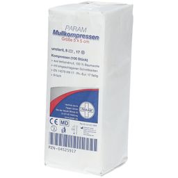 PARAM Mullkompressen 5 cm x 5 cm unsteril 8-fach