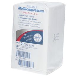 PARAM Mullkompressen 7,5 cm x 7,5 cm unsteril 8-fach