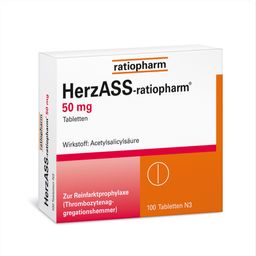 HerzASS-ratiopharm® 50 mg: verhindert das Verklumpen von Blutplättchen, um einem Herzinfarkt oder Schlaganfall vorzubeugen