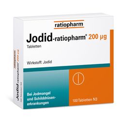 Jodid-ratiopharm® 200 μg Tabletten: können Jodmangel und bestimmten Schilddrüsenerkrankungen (z. B. Kropf) vorbeugen und behandeln