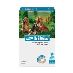 Kiltix Halsband für mittelgroße Hunde gegen Zecken und Flöhe, bis zu 7 Monate Wirkung, Länge ca. 48 cm