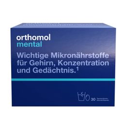 Orthomol Mental - für Gehirn, Konzentration und Gedächtnis - mit Omega-3-Fettsäure, Magnesium und Vitamin B12 - Granulat/Kapseln