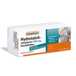 Hydrotalcit-ratiopharm® 500 mg: Schnelle Linderung von säurebedingten Magenbeschwerden wie Sodbrennen - Kautabletten