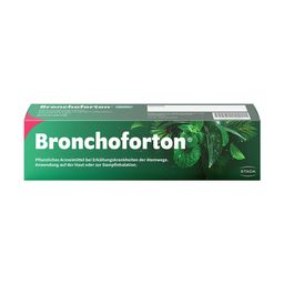 Bronchoforton® Salbe – Erkältungssalbe mit rein pflanzlichen Wirkstoffen. Löst zähen Schleim, erleichtert das Abhusten; mit Eukalyptus-, Fichtennadel- und Pfefferminzöl