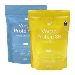 nu3 Vegan Protein 3K Probierpaket, Cookies-Cream & Vanille