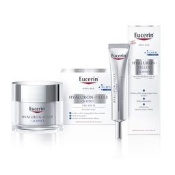Eucerin® Hyaluron-Filler Tagespflege für trockene Haut + Eucerin® HYALURON-FILLER Augenpflege - Jetzt 20% mit dem Code "eucerin20" sparen*