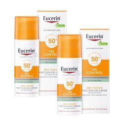 Eucerin® Oil Control Face Sun Gel-Creme LSF 50+ – sehr hoher Sonnenschutz mit 14 Stunden Anti-Glanz Effekt, auch für zu Akne neigende Haut - Jetzt 20% sparen mit Code "sun20"*