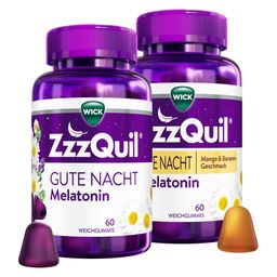 WICK ZzzQuil Gute Nacht mit Melatonin Mango-Banane + WICK ZzzQuil Gute Nacht mit Melatonin