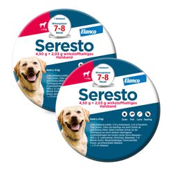 Seresto Halsband für große Hunde über 8 kg gegen Zecken und Flöhe, wirkt abtötend und repellierend bis zu 8 Monate