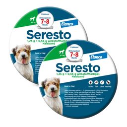 Seresto Halsband für kleine Hunde bis 8 kg gegen Zecken und Flöhe, wirkt abtötend und repellierend bis zu 8 Monate