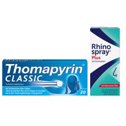 Rhinospray Plus & Thomapyrin Classic: Hilfe bei Schnupfen und Kopfschmerzen - Jetzt 20% mit dem Code thomapyrin20 sparen*