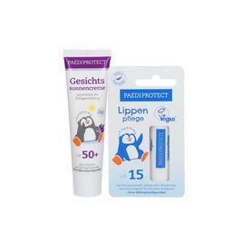 PAEDIPROTECT Gesichtssonnencreme LSF 50+ + Lippenpflege mit LSF 15