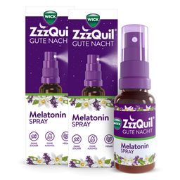 WICK ZzzQuil® Gute Nacht Spray mit Melatonin, Einschlafspray* mit Lavendel- und Orangengeschmack, ohne Zucker, ohne Alkohol, vegan - Jetzt 30% Cashback sichern